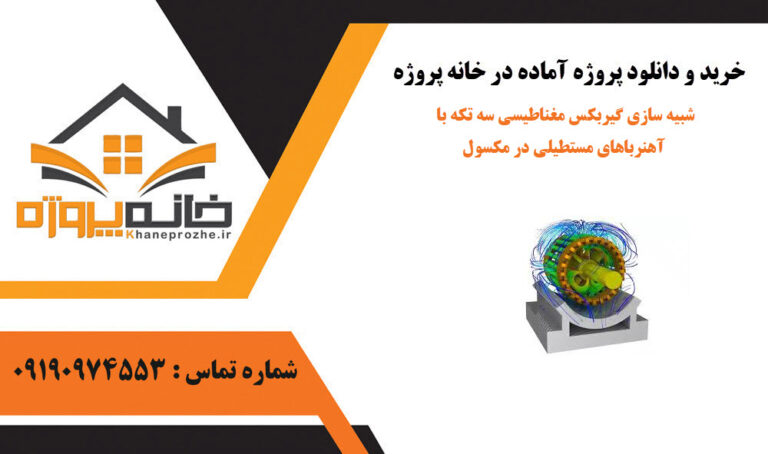 شبیه سازی گیربکس مغناطیسی سه تکه با آهنرباهای مستطیلی در مکسول